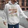 I Yell Because I Care Baseball Dad Coach Father's Day Premium Tri-Blend Men Hoodie