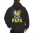 Ball Papa Softball Baseball Dad Daddy Men's Hoodie Back Print Ball Papa Softball Baseball Dad Daddy Men's Hoodie Back Print