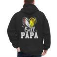 Ball Papa Softball Baseball Dad Fathers Day Men's Hoodie Back Print Ball Papa Softball Baseball Dad Fathers Day Men's Hoodie Back Print