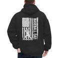 Baseball Dad American Flag Papa Daddy Happy Father's Day Men's Hoodie Back Print