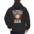 Baseball Dad Father's Day Catcher Men Men's Hoodie Back Print