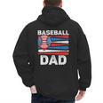 Baseball Dad For Men American Flag 4th Of July Fathers Day Men's Hoodie Back Print