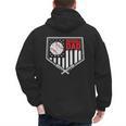Baseball Dad Men USA American Flag Fathers Day 4th Of July Men's Hoodie Back Print