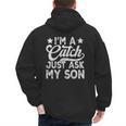 Baseball Dad For Men Vintage I'm A Catch Just Ask My Son Men's Hoodie Back Print Baseball Dad For Men Vintage I'm A Catch Just Ask My Son Men's Hoodie Back Print