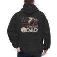 Baseball Dad US Flag For Dad Men Patriotic Fathers Day Men's Hoodie Back Print
