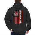 Baseball Dad Usa American Flag Patriotic Dad Father's Day Men's Hoodie Back Print