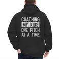 Baseball Dad Vintage Coaching My Kids One Pitch At A Time Men's Hoodie Back Print Baseball Dad Vintage Coaching My Kids One Pitch At A Time Men's Hoodie Back Print