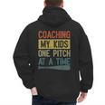 Coaching My Kids One Pitch At A Time Vintage Baseball Dad Men's Hoodie Back Print Coaching My Kids One Pitch At A Time Vintage Baseball Dad Men's Hoodie Back Print