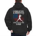 I Created Monster She Calls Me Dad Baseball Dad Men's Hoodie Back Print I Created Monster She Calls Me Dad Baseball Dad Men's Hoodie Back Print