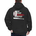 Eat Sleep Baseball Repeat Humor Baseball Dad Players Men's Hoodie Back Print Eat Sleep Baseball Repeat Humor Baseball Dad Players Men's Hoodie Back Print