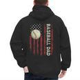 Fathers Day Baseball Dad USA Flag For Dad Men Baseball Men's Hoodie Back Print