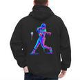 Ice Cream Drip Melting Baseball Bat Player Baseball Dad Men's Hoodie Back Print