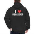 I Love Baseball Dads Awesome Little League Tees Spring Ball Men's Hoodie Back Print