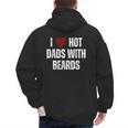 I Love Hot Baseball Dads With Beards Red Hearts Men's Hoodie Back Print