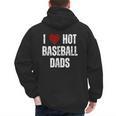 I Love Hot Baseball Dads Red Hearts Men's Hoodie Back Print I Love Hot Baseball Dads Red Hearts Men's Hoodie Back Print