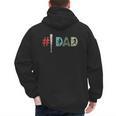 Number One Baseball Dad Father's Day Baseball Player Dad Men's Hoodie Back Print