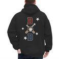 Patriotic Baseball Dad Father's Day Red Blue Star Men's Hoodie Back Print