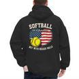 Patriotic US Flag Softball Dad Like A Baseball Dad Men's Hoodie Back Print Patriotic US Flag Softball Dad Like A Baseball Dad Men's Hoodie Back Print