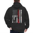 Proud Baseball Dad American Flag Sports Father Day Men's Hoodie Back Print