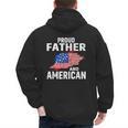 Proud Father And American Flag Baseball Dad Father Patriotic Men's Hoodie Back Print