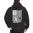 Retro Baseball Dad Us America Flag Fathers Day Men's Hoodie Back Print