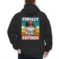 Retro Baseball Retirement Gnome Baseball Dad Finally Retired Men's Hoodie Back Print