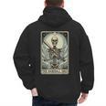 Retro Skeleton Baseball Dad Tarot Card Halloween Sport Lover Men's Hoodie Back Print