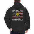 Softball Dad Like a Baseball Dad But Bigger Balls Father Day Men's Hoodie Back Print