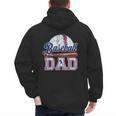 Vintage Baseball Dad Happy Fathers Day For Men Sports Lovers Men's Hoodie Back Print