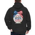Vintage Baseball Dad Patriotic USA Flag 4th Of July Fathers Men's Hoodie Back Print
