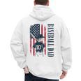 Baseball Dad Flag Tee I Raised Mine Ballpark Dad Men's Hoodie Back Print