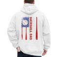 Baseball Dad USA American Flag Father's Day 4th Of July Premium Men's Hoodie Back Print Baseball Dad USA American Flag Father's Day 4th Of July Premium Men's Hoodie Back Print
