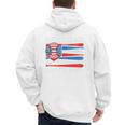 Best Dad Coach Ever Baseball Dad American Flag 4th Of July Premium Men's Hoodie Back Print