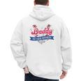 Daddy Of The Rookie Baseball Dad Retro Love Heart Birthday Premium Men's Hoodie Back Print
