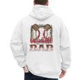 Retro Baseball Dad Leopard Proud Ball Dad Men's Hoodie Back Print Retro Baseball Dad Leopard Proud Ball Dad Men's Hoodie Back Print