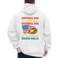 Softball Dad Like A Baseball Dad But With Bigger Balls Premium Men's Hoodie Back Print
