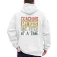 Vintage Baseball Dad Coaching My Kids One Pitch At A Time Men's Hoodie Back Print Vintage Baseball Dad Coaching My Kids One Pitch At A Time Men's Hoodie Back Print
