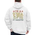 Vintage Baseball Dad Men I'm A Catch Just Ask My Daughter Men's Hoodie Back Print