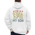 Vintage Baseball Dad For Men I'm A Catch Just Ask My Son Men's Hoodie Back Print Vintage Baseball Dad For Men I'm A Catch Just Ask My Son Men's Hoodie Back Print
