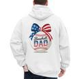 Vintage Baseball Dad Patriotic USA Flag 4th Of July Fathers Premium Men's Hoodie Back Print