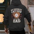 Baseball Dad Father's Day Catcher Men Men's Hoodie Back Print