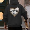 Baseball Dad Leopard Heart Baseball Lover Men's Hoodie Back Print