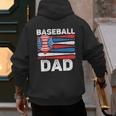 Baseball Dad For Men American Flag 4th Of July Fathers Day Men's Hoodie Back Print