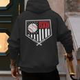Baseball Dad Men USA American Flag Fathers Day 4th Of July Men's Hoodie Back Print