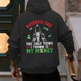 Baseball Dad The Only Thing I Throw Is My Money Father Daddy Men's Hoodie Back Print