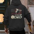 Baseball Dad US Flag For Dad Men Patriotic Fathers Day Men's Hoodie Back Print