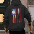 Baseball Dad USA American Flag Father's Day 4th Of July Men's Hoodie Back Print