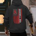Baseball Dad Usa American Flag Patriotic Dad Father's Day Men's Hoodie Back Print