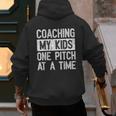 Baseball Dad Vintage Coaching My Kids One Pitch At A Time Men's Hoodie Back Print Baseball Dad Vintage Coaching My Kids One Pitch At A Time Men's Hoodie Back Print