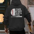 Baseball Dads Baseball Dad I Teach My Boys To Hit And Steal Men's Hoodie Back Print Baseball Dads Baseball Dad I Teach My Boys To Hit And Steal Men's Hoodie Back Print